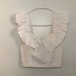 White crop top Petersyn tank - Size M - okay condition, signs of wear